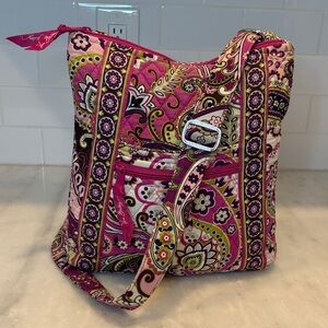 Vera Bradley Purse Hipster Crossbody Bag "Very Berry Paisley" Quilted Handbag